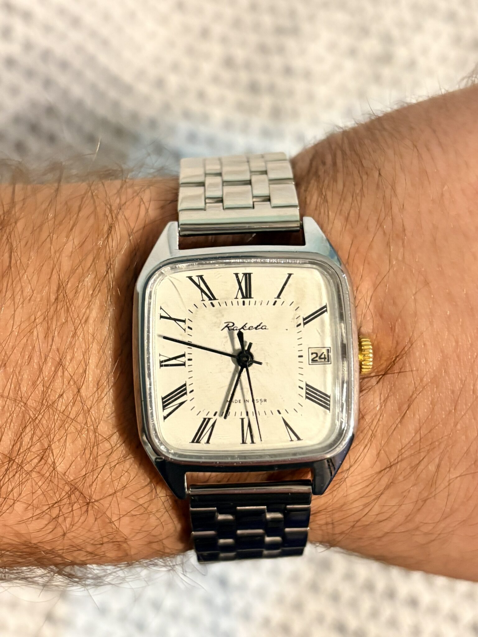 Raketa kostka 2614.H vintage ZSRR zegarek mechaniczny. Ręka