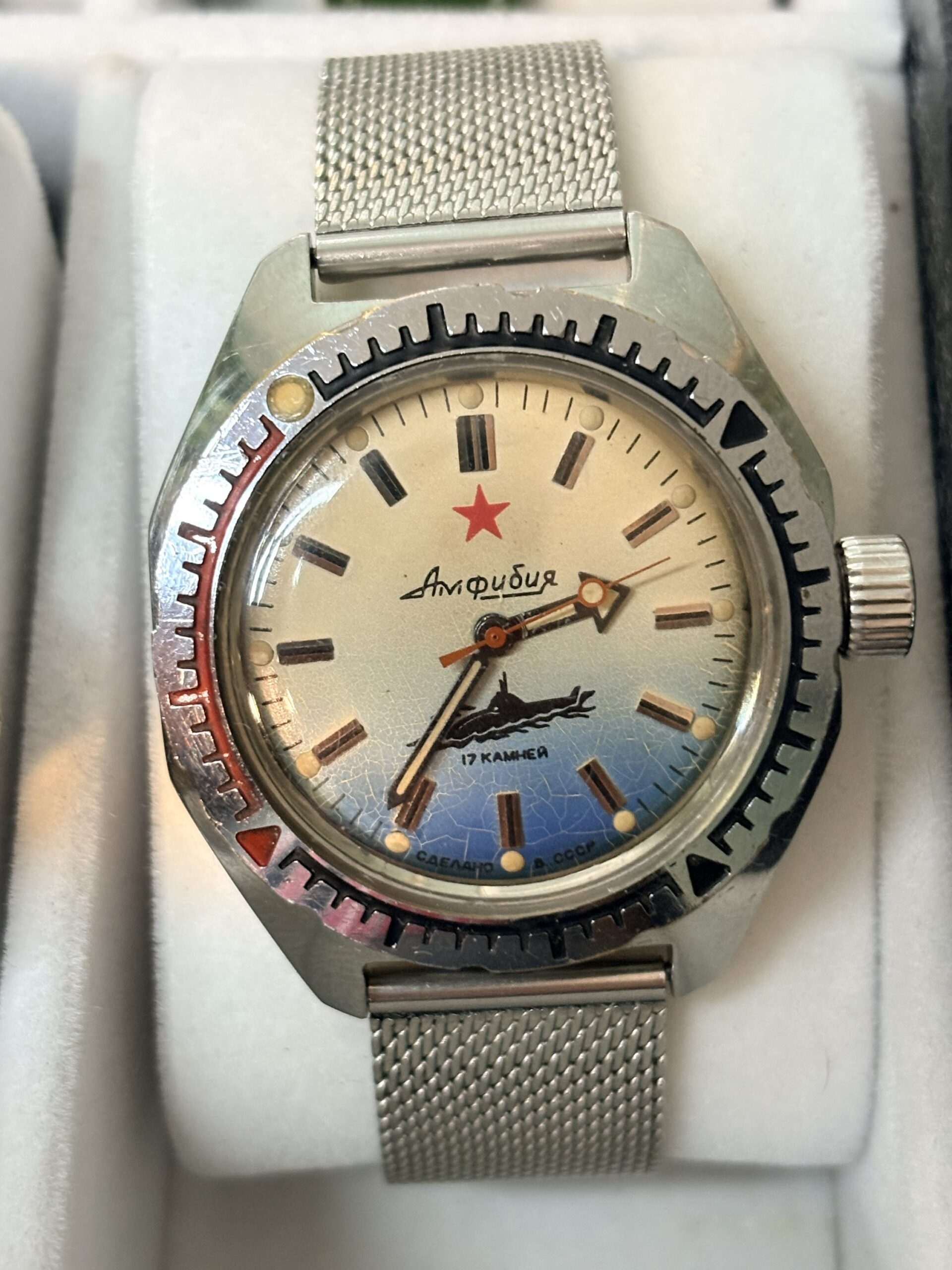 Vostok Amphibia 2409 vintage ZSRR Diver łódź podwodna