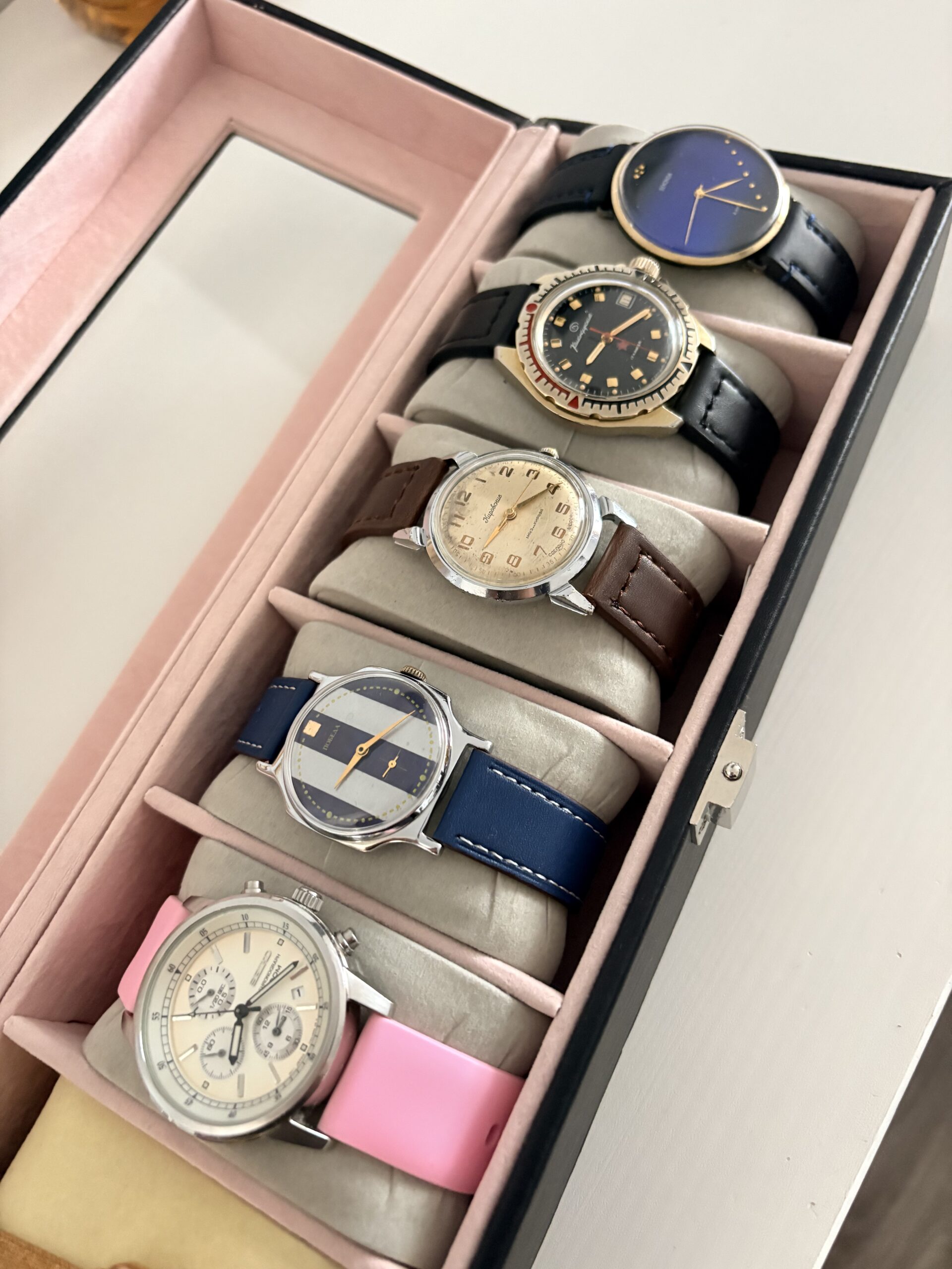 zestaw zegarków vintage na wielkanoc w pudełku wristo vintage watch