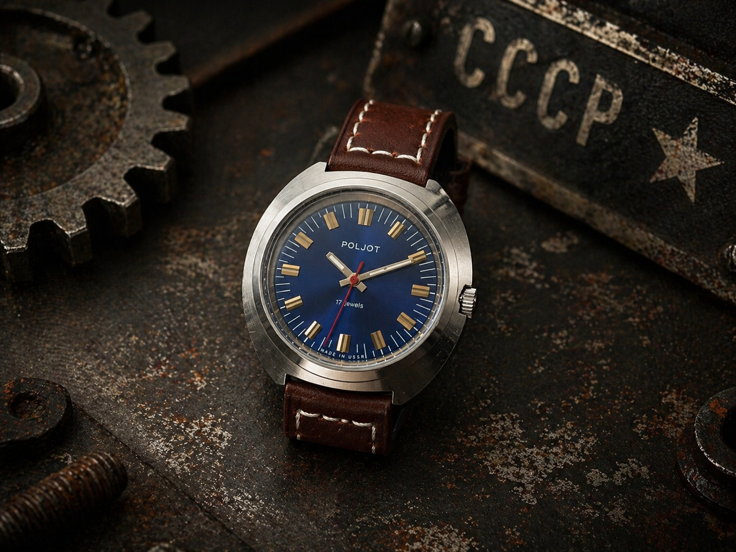 zegarek wulkan koperta masywna vintage ZSRR