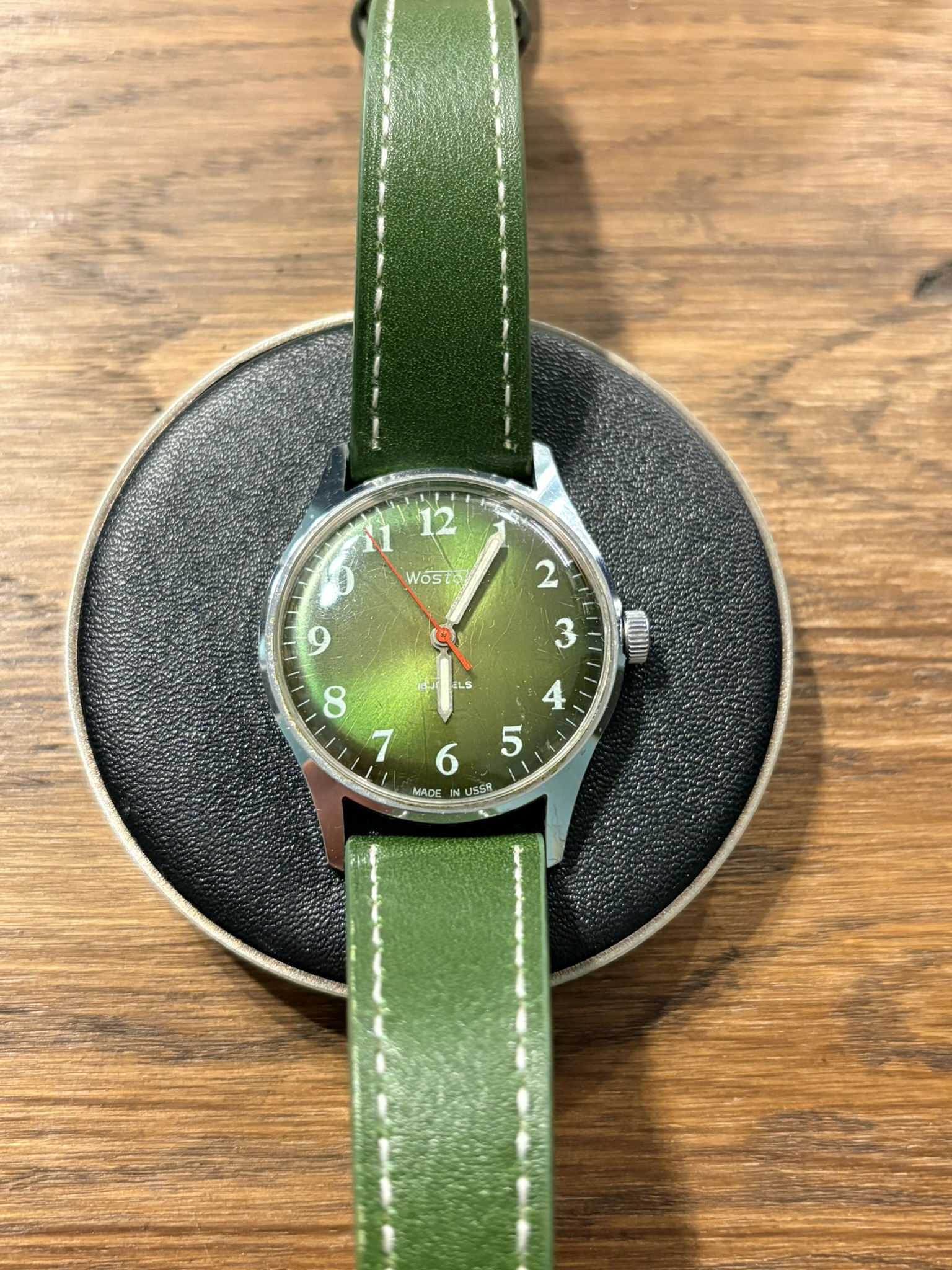 Wostok 2209 zielony sunburst vintage ZSRR zegarek mechaniczny