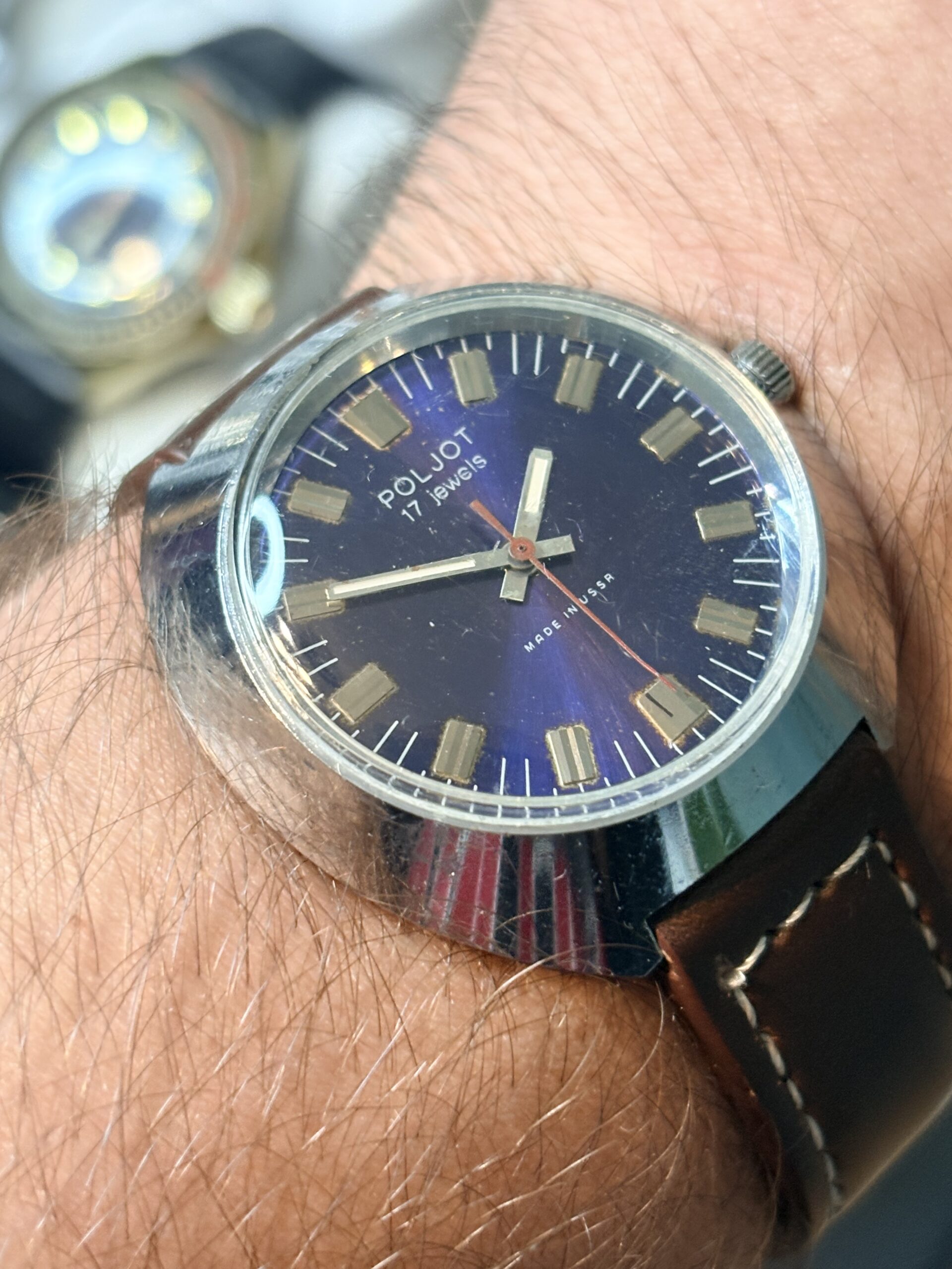 Poljot Wulkan fioletowy sunburst vintage ZSRR