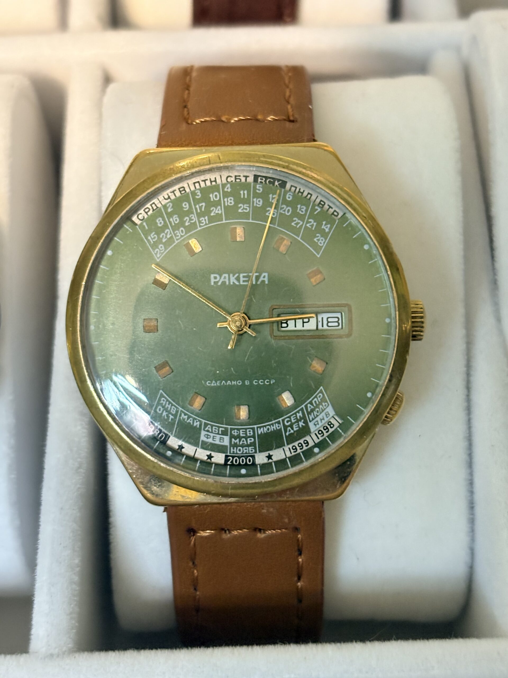 Zegarek Vintage Raketa Multicalendar Zielona – Raketa 2628.H USSR