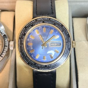 Zegarek Vintage Raketa World Time 2628.H Goroda Ice Blue ZSRR