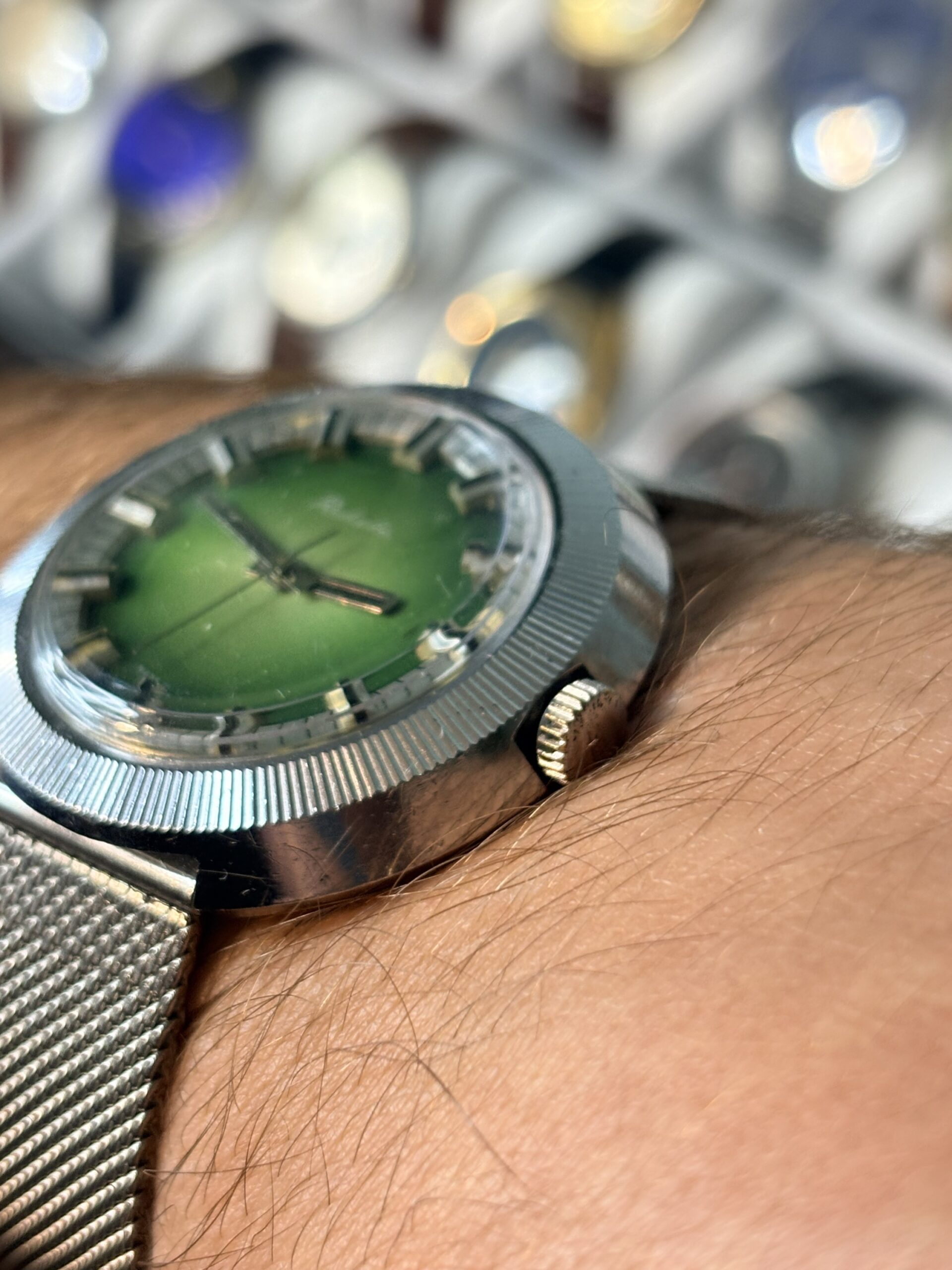 Zegarek Vintage Raketa UFO Zielona – Raketa 2609.HA USSR Sunburst - obrazek 7