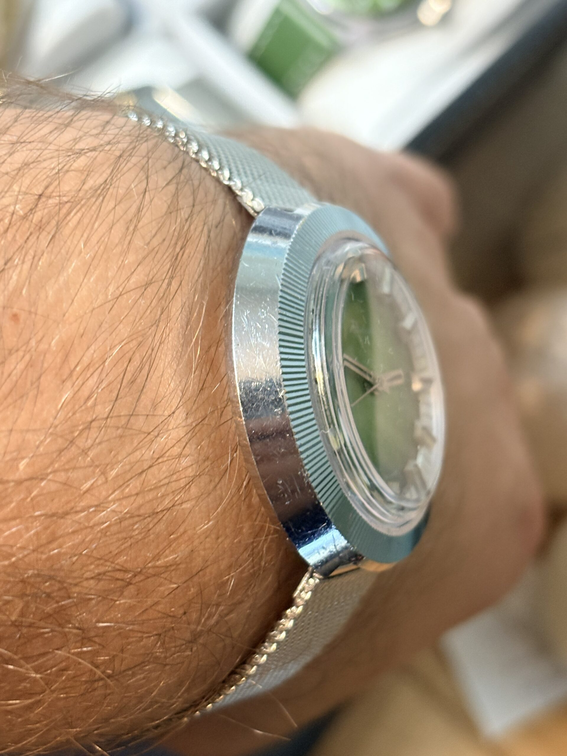 Zegarek Vintage Raketa UFO Zielona – Raketa 2609.HA USSR Sunburst - obrazek 6